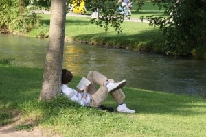 reading in park