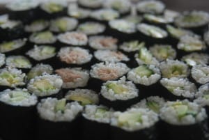 sushi lesson pile-of-sliced-sushi-rolls