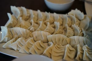 how to make gyoza - finished platter of dumplings