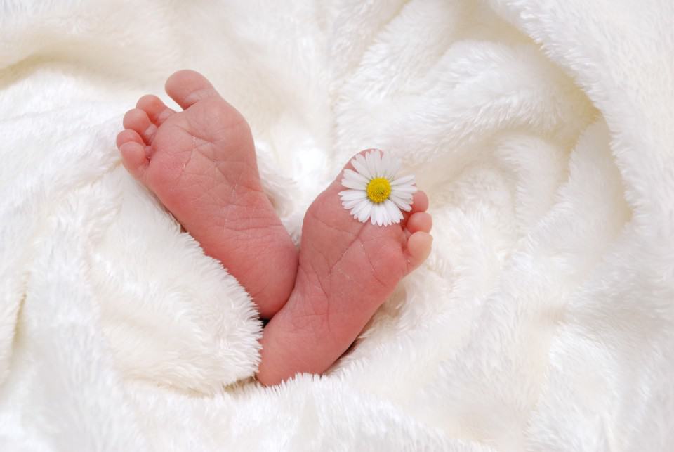 Medical intervention in childbirth - baby feet